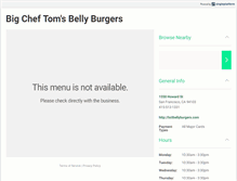 Tablet Screenshot of bctbellyburgers.com